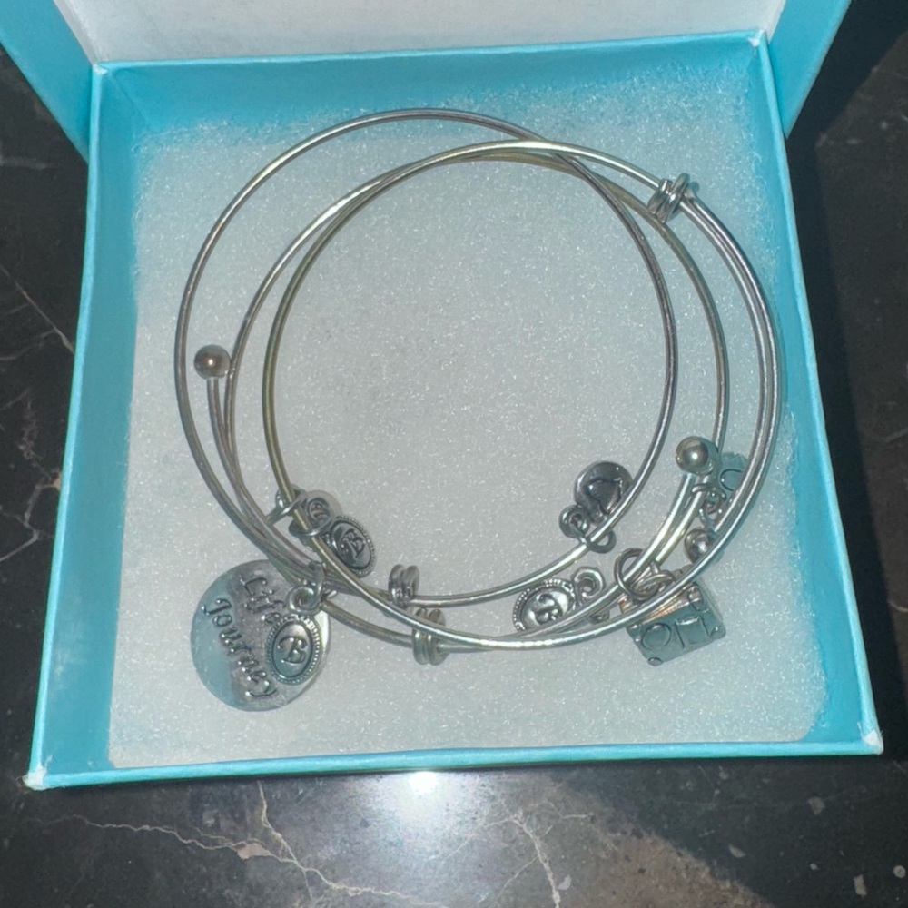 Silver Charm bracelets Set - travel inspiration